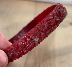 Mixed Carved and Molded Celluloid and Other Vtg Jewelry, Rings, Bracelet Sz 8