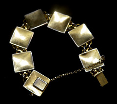 VTG Japanese Damascene Jewelry Set Bracelet Pendant Clip-On Earring INLAY