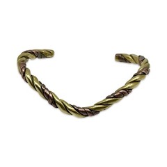 Vintage/Retro 1970s Twisted Copper & Brass Chevron Shaped Unisex Cuff Bracelet