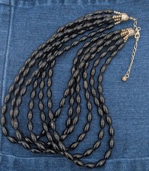 Vintage JAY KING Cherry Amber Beaded Necklace Sterling Silver Multi Strand
