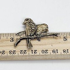 Vintage Enamel Birds On Branch Brooch