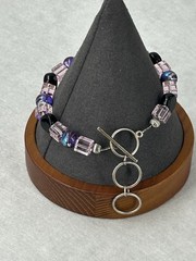 Handmade Shades of Purple Glass Bead Bracelet