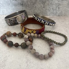 Abalone bracelet & other assorted bracelets