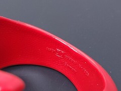 Vintage JO Designs W. Germany Red Acrylic Resin Bangle Bracelet