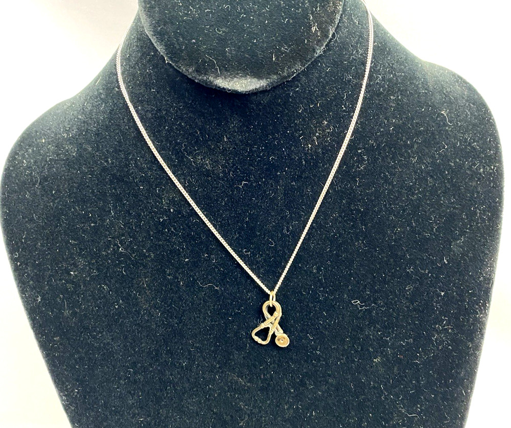 James Avery .925 Sterling Silver Stethoscope Charm With Sterling 925 Chain