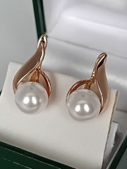 Vintage 1990-s 14 Ct Rolled Gold Pearls Earrings – Hallmarked 585 RG