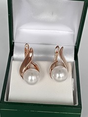 Vintage 1990-s 14 Ct Rolled Gold Pearls Earrings – Hallmarked 585 RG