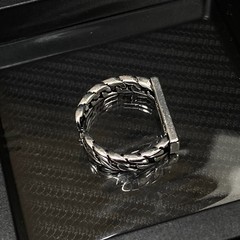 Silver Open Ring with English Lettering