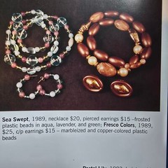 Avon 1989 Sea Swept Purple Blue Beaded Jewelry Set Vintage 1980s
