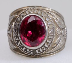 Size 9 Red US Army United States Army Military Signet Stainless Steel Ring