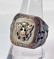 WW2 Sterling Silver Military Signet Ring 15.2 Grams Size 8.75 FD Sterling