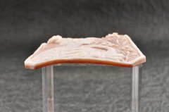 Vintage shell cameo carved “Woman with a feathered hat” (58.5ct) sign by artist.