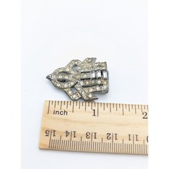 Vintage Art Deco Fur Clip Shoe Clip Rhinestone Clear Gift For Her Geometric Gift