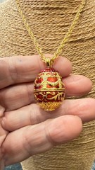 BerebiI Anni Egg pendan SOLD BY EDGAR BEREBI NEW OLD STOCK signed Certificate .