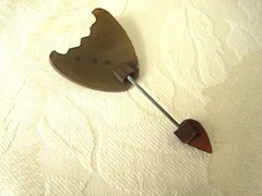 Art Deco Pearlized Golden Brown Celluloid Jabot Pin Hat Trim With Rhinestones KJ