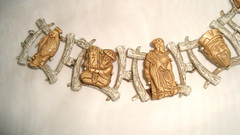 Vintage Unsigned Colco Chinese gods of Fortune Bracelet ~Excellent
