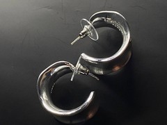 Vintage Yves Saint Laurent Two-Tone Sculptural Earrings 3cm