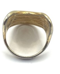 Vintage 18k Yellow Gold Plated CZ Waves Cocktail Ring Size 8