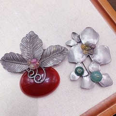 20PCS Elegant Aesthetic Mystic Brooch Random Mixed Natural Stone Jewelry Lot