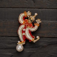 Women Enamel Brooch Vintage Classic Pearl Pin Dress Clothing Corsage Accessories