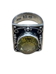 Vintage Nicky Butler Lemon Quartz RAJ Limited Addition Retired Ring Size 8
