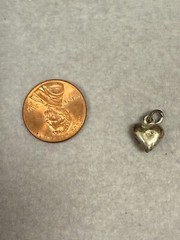 Vintage Sterling Silver Puffy Heart Shape Charm Pendant Romantic Gift For Her