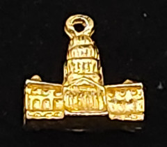 Vintage United States Capitol Building Pendant US American Gold Tone