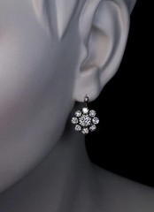 Art Deco Style 3.25Ct Floral Lab Created Diamond Wedding 14K Gold Filled Earring