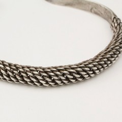 Antique Southeast Asian Silver Choker Necklace Hill Tribe Neck Ring