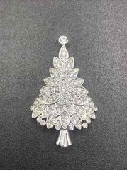 Signed Swarovski Crystal Christmas Tree Pin Brooch 2000 Millennium Edition