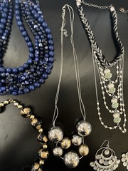 Vintage to Now Costume Jewelry Necklaces Rings Earrings 15 Piece LOT. W/ Case