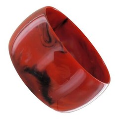 Made in Italy Red Black Wide Marbled Bangle Bracelet Ladies Standard Size