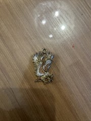 VTG 1980’S PEWTER AND GOLD PLATED EAGLE PENDANT – COSTUME JEWELRY