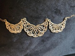 Vintage Rhinestone Filagree Bronze Jewelry Set