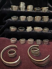 Spoon Ring & Bracelet Lot Of 24-Silver Plated & Stainless Steel Antique Deco