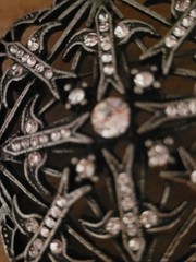 Vintage Rhinestone Floral Intricate All Occasions Brooch With Patina CA USA P196