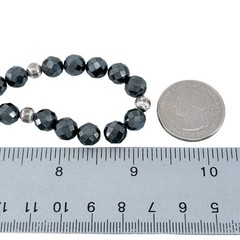 Vintage Hematite Sterling Silver 925 Beaded Necklace 16″-18.5″