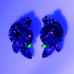 Vintage Verified D&E Juliana Pink Rivoli Clip-on Earrings Book Piece 1960s