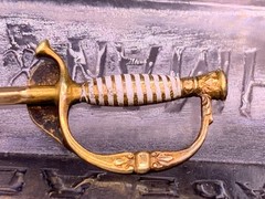 Antique 14k gold enamel sword stick pin with military shield handle 1.8 grams