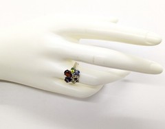 Vintage Luxury RING “Samotsvety”Silver 925 with Bright Stones -size: 7.5US| #127