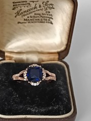 Vintage 1990-s 14 Ct Rolled Gold Sapphire Ring Size UK N US 6 3/4 – Hallmarked!