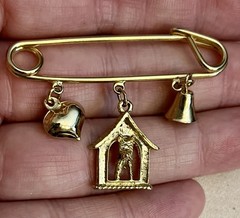 Lot of 4 Vintage Dog Puppy Themed Pieces of Jewelry Pins Necklace Scottie Poodle