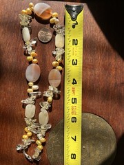 Vintage Agate Pearl And Other Semi-Precious Stones Beaded Necklace