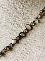 Sorrelli amber yellow tone crystal tennis Necklace