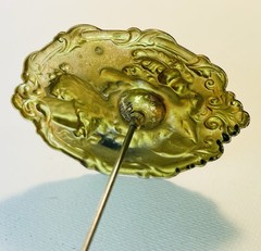 Vintage Victorian Style Repousse Gilt Brass Marie Antoinette Hat Pin Hat Pin