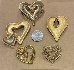 Heart Brooch Lot