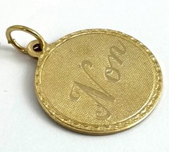 Vintage French Non Charm No Necklace Pendant Brass Metal Jewelry