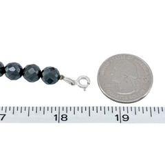 Vintage Hematite Sterling Silver 925 Beaded Necklace 16″-18.5″