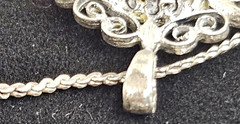 Vintage Avon Sterling Silver Filigree Cameo Pendant Necklace 16″ Chain