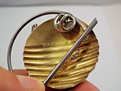 Vintage 1980’s Large Hammered Sterling Silver Brooch Pin, L.A. Reese 1989